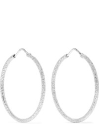 Carolina Bucci Mirador 18 Karat White Gold Hoop Earrings One Size