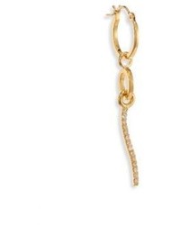 Paige Novick Modular Single Mini 18k Yellow Gold Hoop Earring Interchangeable Diamond Bar Charm