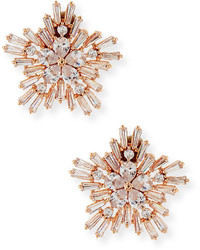 Fallon Monarch Starburst Crystal Earrings Rose Golden