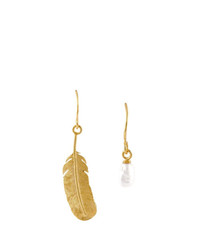 Wouters & Hendrix My Favourite Feather And Pearl Earrings