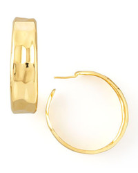 Nest Hammered Gold Hoop Earrings