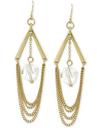 Kenneth Cole New York Gold Tone Crystal Drop Chain Chandelier Earrings