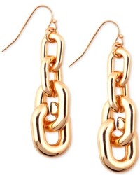 Nine West Gold Tone Triple Link Linear Earrings