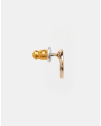 NY:LON Nylon Gold Plated Peace Stud Earrings