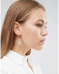 NY:LON Nylon Rose Gold Plated Filigree Hoop Drop Earrings