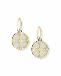 Armenta Old World Mosaic Shield Earrings With Diamonds Sapphires