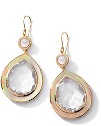 Ippolita Ondine 18k Diamond Quartz Mother Of Pearl Double Drop Earrings