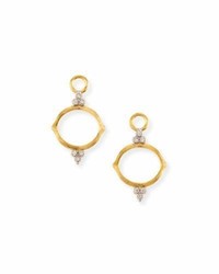 Jude Frances Open Moroccan Brushed Earring Charms With Diamonds