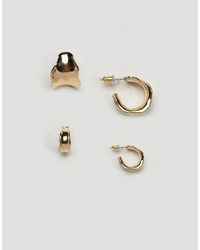 Asos Pack Of 2 Molded Metal Earrings