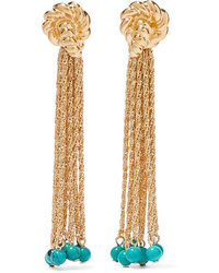 Aurelie Bidermann Palazzo Gold Plated Turquoise Earrings
