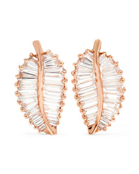 Anita Ko Palm Leaf 18 Karat Gold Diamond Earrings