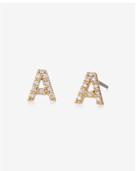 Express Pave A Initial Stud Earrings
