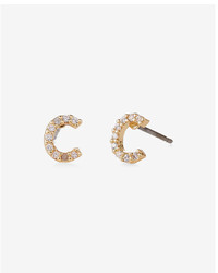Express Pave C Initial Stud Earrings