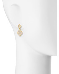 Freida Rothman Pave Crystal Clover Double Drop Earrings