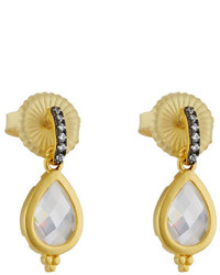 Freida Rothman Pave Crystal Teardrop Dangle Earrings