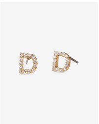 Express Pave D Initial Stud Earrings
