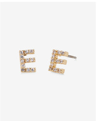 Express Pave E Initial Stud Earrings