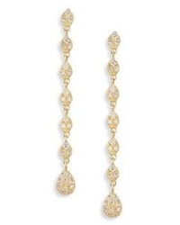Meira T Pear Diamond 14k Yellow Gold Dangle Drop Earrings