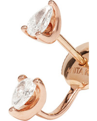 Anita Ko Pear Orbit 18 Karat Rose Gold Diamond Earring