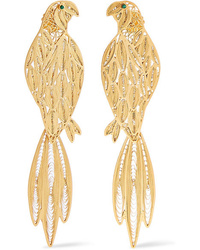 Mallarino Pepa Gold Tone Emerald Earrings