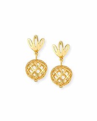 Lele Sadoughi Pineapple Golden Drop Earrings