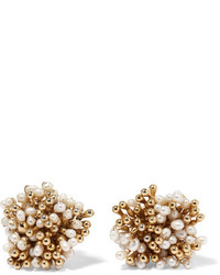 Rosantica Pioggia Gold Tone Pearl Clip Earrings