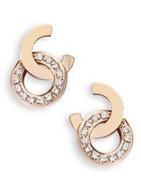 Piaget Possession Diamond 18k Rose Gold Stud Earrings