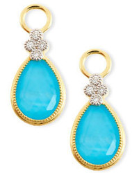 Jude Frances Provence Pear Turquoise Doublet Earring Charms With Diamonds