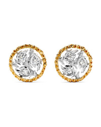 Buccellati Ramage 18 Karat Yellow And White Gold Diamond Earrings