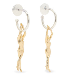 Paola Vilas Ren Silver And Gold Plated Hoop Earrings