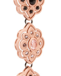 Gucci Resin Crystal And Faux Pearl Clip Earrings Rose Gold
