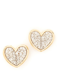 Adina Reyter 14k Gold Folded Heart Post Earrings