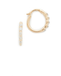 Adina Reyter 5 Diamond Huggie Hoop Earrings