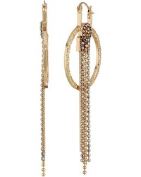 Steve Madden Ring Bead Chain Fringe Dangle Earrings Earring
