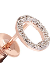 Monica Vinader Riva Circle Rose Gold Vermeil Diamond Earrings One Size
