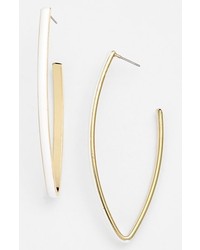 Robert Rose Linear Hoop Earrings White Gold