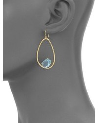 Ippolita Rock Candy Blue Topaz 18k Yellow Gold Oval Earrings