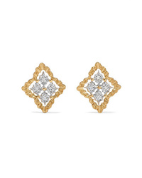 Buccellati Rombi 18 Karat White And Yellow Gold Diamond Earrings
