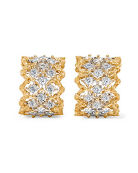 Buccellati Rombi 18 Karat Yellow And White Gold Diamond Earrings
