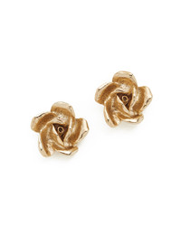 Oscar de la Renta Rose Button Earrings