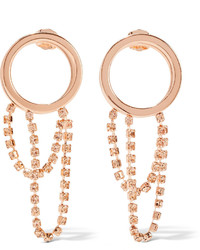Maison Margiela Rose Gold Plated Crystal Hoop Earrings One Size