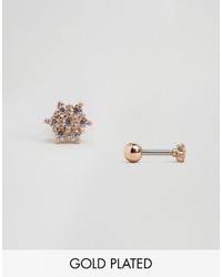 Orelia Rose Gold Plated Rose Flower Crystal Stud Earring