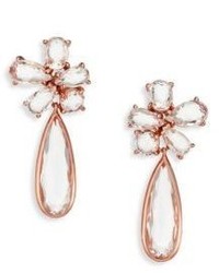 Ippolita Rose Rock Candy Clear Quartz Cluster Drop Earrings