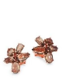 Ippolita Rose Rock Candy Smokey Quartz Pear Cluster Stud Earrings