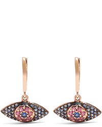 Ileana Makri Sapphire Rodolites Pink Gold Earrings