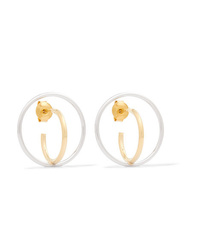 Charlotte Chesnais Saturn Gold Vermeil And Silver Earrings