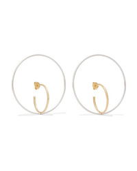 Charlotte Chesnais Saturn Large Gold Vermeil And Silver Earrings