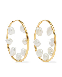 Maria Black Secret Garden Gold Plated Pearl Hoop Earrings