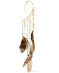 Rosantica Selva Gold Tone Feather And Bead Ear Cuff
