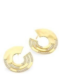 Ippolita Sensotm Staggered Diamond Pave 18k Yellow Gold Open Wavy Earrings